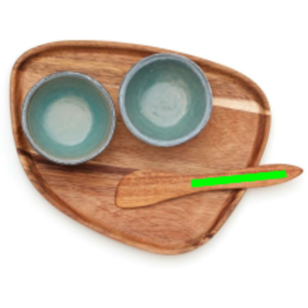 Set tapas personalizado VINGA Nomimono de gres y madera - Otros accesorios cocina - Regalo Promocional Personalizado - Tecnica Grabado CO2 - Zona cuchillo