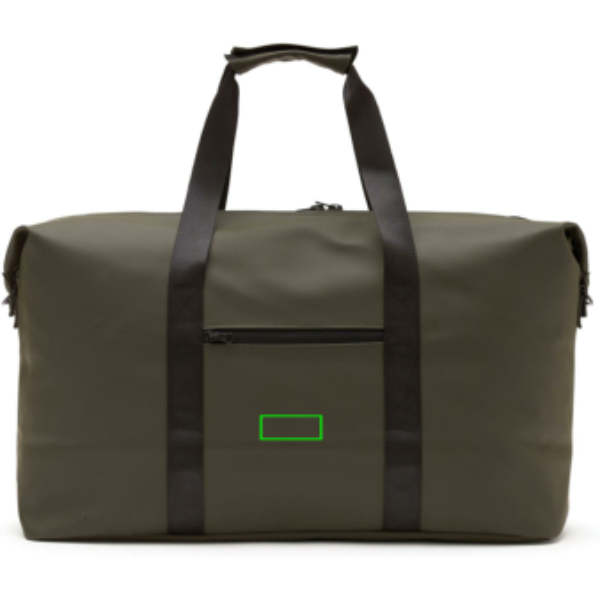 Bolsa fin de semana personalizada VINGA Baltimore elegante y minimalista - Regalos Premium - Regalo Promocional Personalizado - Tecnica Etiqueta PU Baltimore verde - Zona parte frontal del artículo