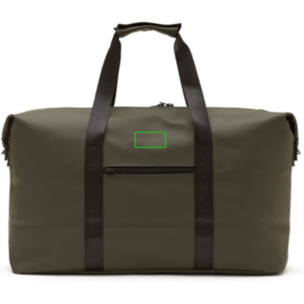 Bolsa fin de semana personalizada VINGA Baltimore elegante y minimalista - Regalos Premium - Regalo Promocional Personalizado - Tecnica Etiqueta PU Baltimore verde - Zona parte frontal/alta del artículo