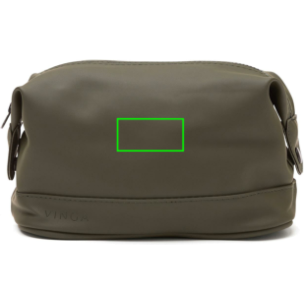 Neceser personalizado VINGA Baltimore minimalista repelente al agua - Regalos Premium - Regalo Promocional Personalizado - Tecnica Etiqueta PU Baltimore verde - Zona parte trasera