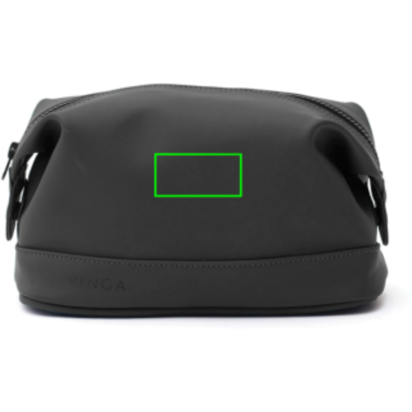 Neceser personalizado VINGA Baltimore minimalista repelente al agua - Regalos Premium - Regalo Promocional Personalizado - Tecnica Etiqueta PU Baltimore negra - Zona parte trasera