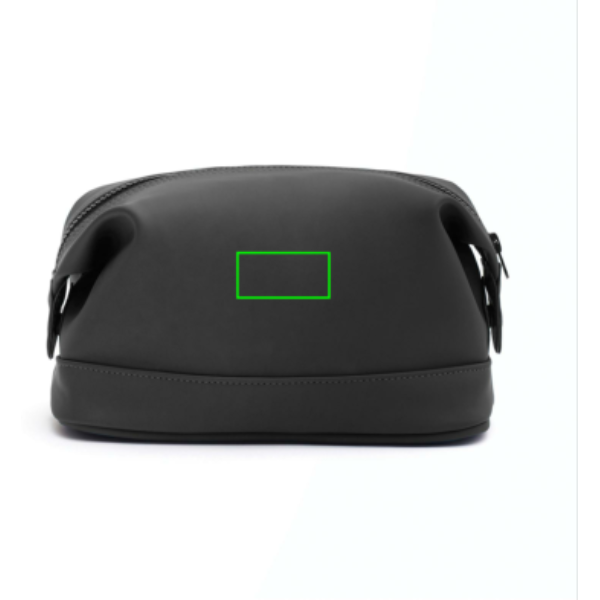 Neceser personalizado VINGA Baltimore minimalista repelente al agua - Regalos Premium - Regalo Promocional Personalizado - Tecnica Etiqueta PU Baltimore negra - Zona parte frontal del artículo