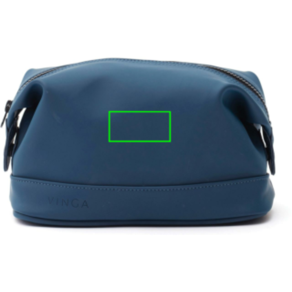 Neceser personalizado VINGA Baltimore minimalista repelente al agua - Regalos Premium - Regalo Promocional Personalizado - Tecnica Etiqueta PU Baltimore azul marino - Zona parte trasera