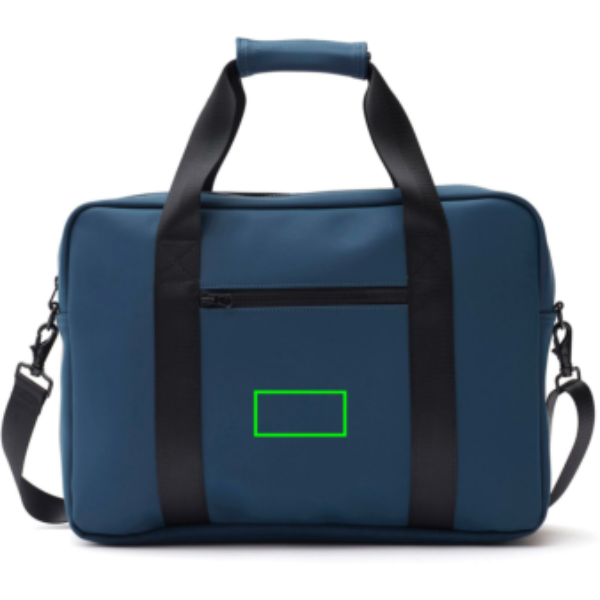 Bolsa para portátil personalizada VINGA Baltimore con banda para carrito - Regalos Premium - Regalo Promocional Personalizado - Tecnica Etiqueta PU Baltimore azul marino - Zona parte frontal del artículo