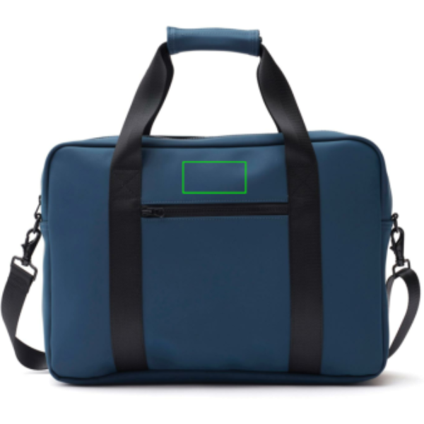 Bolsa para portátil personalizada VINGA Baltimore con banda para carrito - Regalos Premium - Regalo Promocional Personalizado - Tecnica Etiqueta PU Baltimore azul marino - Zona parte frontal/alta del artículo