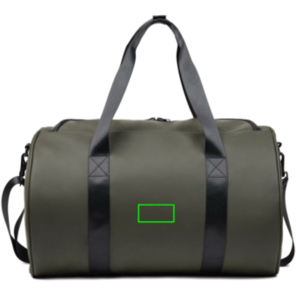 Bolsa deportiva personalizada VINGA Baltimore de PU nobuk - Regalos Premium - Regalo Promocional Personalizado - Tecnica Etiqueta PU Baltimore verde - Zona parte trasera