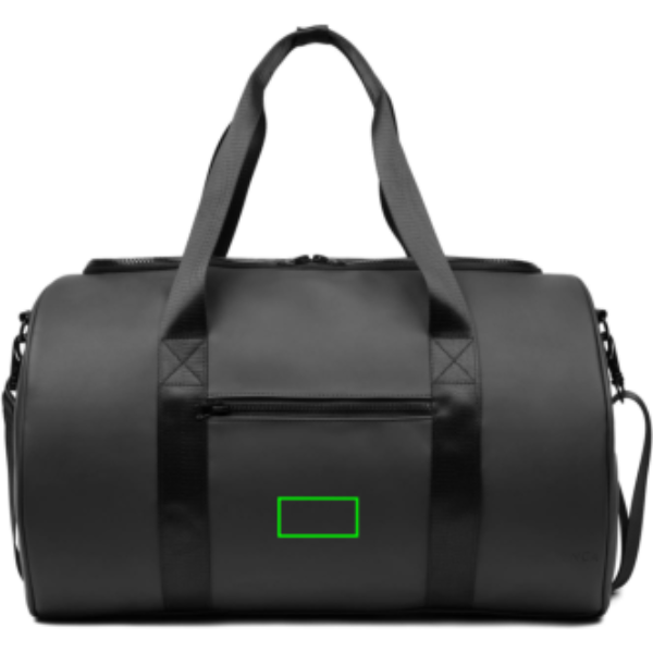 Bolsa deportiva personalizada VINGA Baltimore de PU nobuk - Regalos Premium - Regalo Promocional Personalizado - Tecnica Etiqueta PU Baltimore negra - Zona parte frontal del artículo