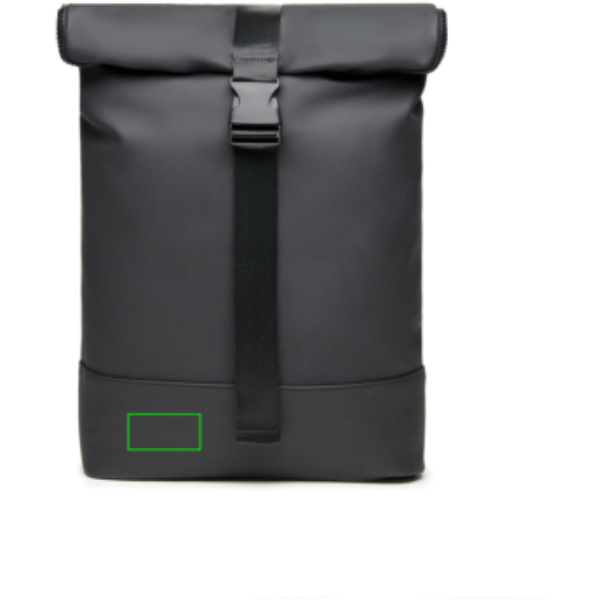 Mochila VINGA de bici Baltimore - Mochilas personalizadas - Mochilas corporativas personalizadas - Tecnica Etiqueta PU Baltimore negra - Zona parte izquierda abajo