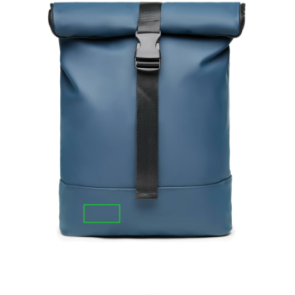 Mochila VINGA de bici Baltimore - Mochilas personalizadas - Mochilas corporativas personalizadas - Tecnica Etiqueta PU Baltimore azul marino - Zona parte izquierda abajo