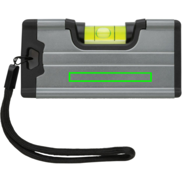 Regla nivel de bolsillo personalizada con imán de 10cm - Reglas y cutter - Regalo Promocional Personalizado - Tecnica Tampografía - Zona parte trasera