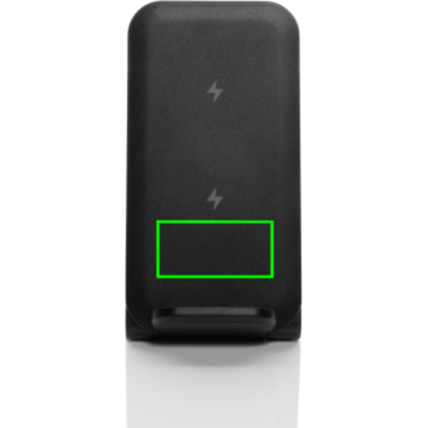 Cargador personalizado Terra 3 en 1 plegable RCS de aluminio reciclable de 15W - Tecnología - Regalo Promocional Personalizado - Tecnica Tampografía - Zona parte frontal y baja del artículo