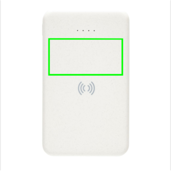 Powerbank inalámbrico 5W plástico RCS reciclado 5.000 mAh - Tecnología - Regalo Promocional Personalizado - Tecnica Marcaje digital - Zona parte frontal/alta del artículo