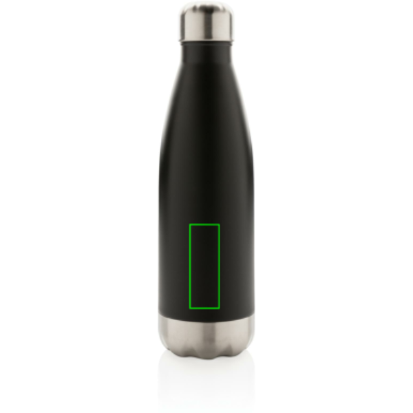 Botella de acero inoxidable personalizada aislada al vacío elegante 500ml - Tazas y botellas - Regalo Promocional Personalizado - Tecnica Tampografía - Zona parte trasera y baja del artículo