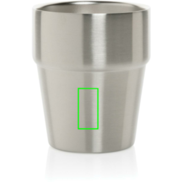 Taza personalizada de café Clark RCS de acero de doble pared de 300ml - Tazas y vasos personalizados - Regalo Promocional Personalizado - Tecnica Tampografía - Zona parte trasera y baja del artículo