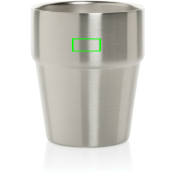 Taza personalizada de café Clark RCS de acero de doble pared de 300ml - Tazas y vasos personalizados - Regalo Promocional Personalizado - Tecnica Tampografía - Zona parte trasera y alta del artículo