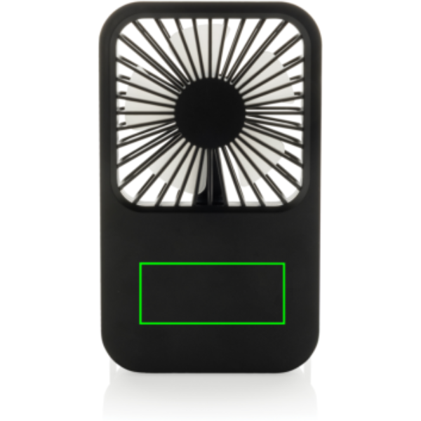 Ventilador escritorio recargable plástico reciclado Aervina - Oficina - Mochilas corporativas personalizadas - Tecnica Tampografía - Zona parte frontal del artículo