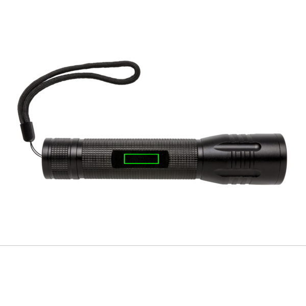 Linterna personalizada CREE grande de 3W - Linternas personalizadas - Regalo Promocional Personalizado - Tecnica Gota de resina - Zona parte frontal del artículo