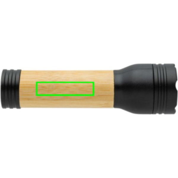 Linterna personalizada Lucid de bambú y plástico reciclado - Linternas personalizadas - Regalo Promocional Personalizado - Tecnica Tampografía - Zona linterna