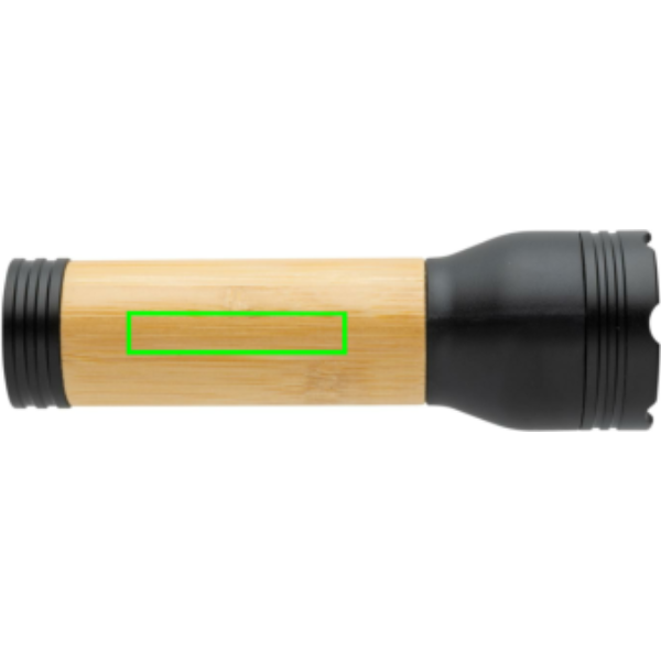 Linterna personalizada Lucid 3W RCS de bambú y plástico reciclado - Linternas personalizadas - Regalo Promocional Personalizado - Tecnica Tampografía - Zona linterna
