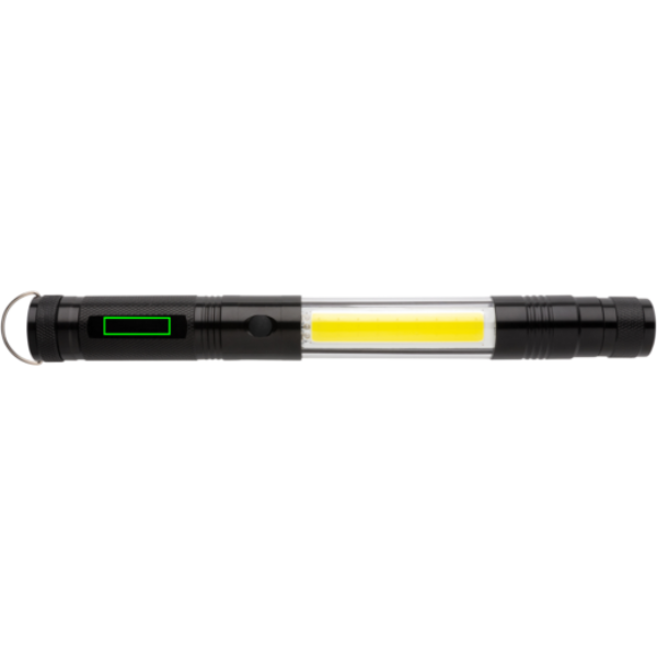 Gran luz telescópica personalizada con COB - Linternas personalizadas - Regalo Promocional Personalizado - Tecnica Gota de resina - Zona parte frontal del artículo