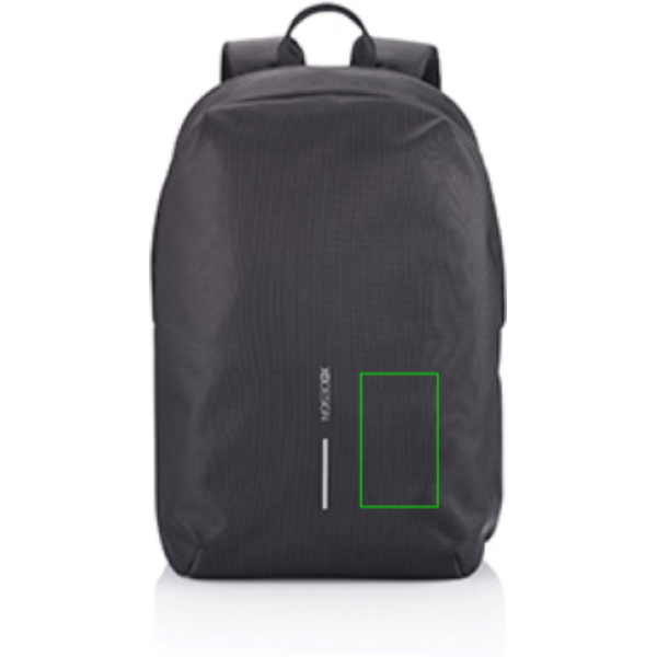 Bobby Soft, mochila antirrobo - Mochilas personalizadas - Mochilas corporativas personalizadas - Tecnica Transferencia digital - Zona parte frontal y derecha del artículo