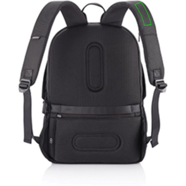 Bobby Soft, mochila antirrobo - Mochilas personalizadas - Mochilas corporativas personalizadas - Tecnica Serigrafía por Transferencia - Zona asa izquierda