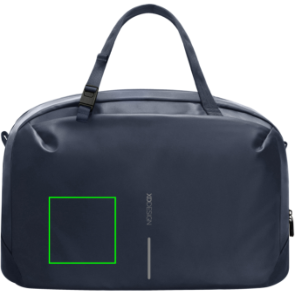 parte frontal e izquierda del artículo - Bolsa fin de semana Urban resistente al agua - Mochilas corporativas personalizadas