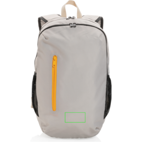 Mochila casual Impact AWARE™ 300D RPET - Mochilas personalizadas - Mochilas corporativas personalizadas - Tecnica Serigrafía por Transferencia - Zona parte frontal y baja del artículo