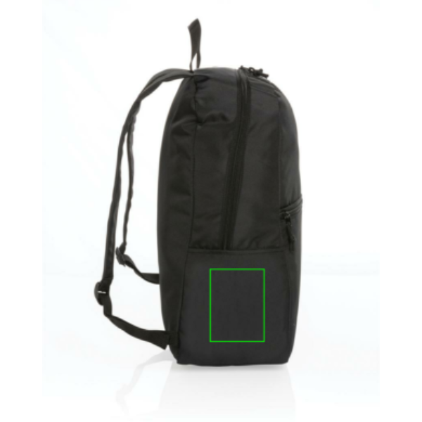 Mochila RPET básica Impact AWARE™ - Mochilas personalizadas - Mochilas corporativas personalizadas - Tecnica Transferencia digital - Zona parte izquierda abajo