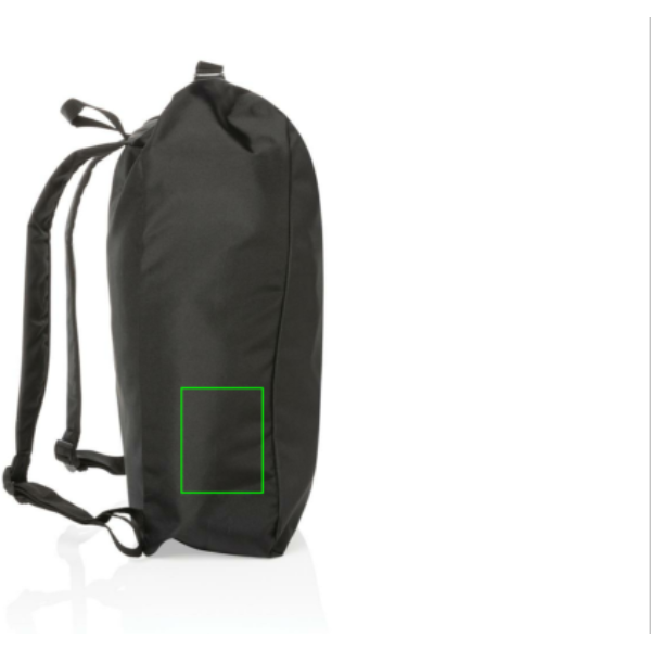 Mochila básica enrollable AWARE™ RPET - Mochilas personalizadas - Mochilas corporativas personalizadas - Tecnica Serigrafía por Transferencia - Zona parte izquierda abajo
