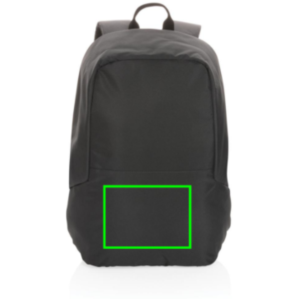 Mochila antirrobo Impact AWARE™ RPET - Mochilas personalizadas - Mochilas corporativas personalizadas - Tecnica Transferencia digital - Zona parte frontal y baja del artículo