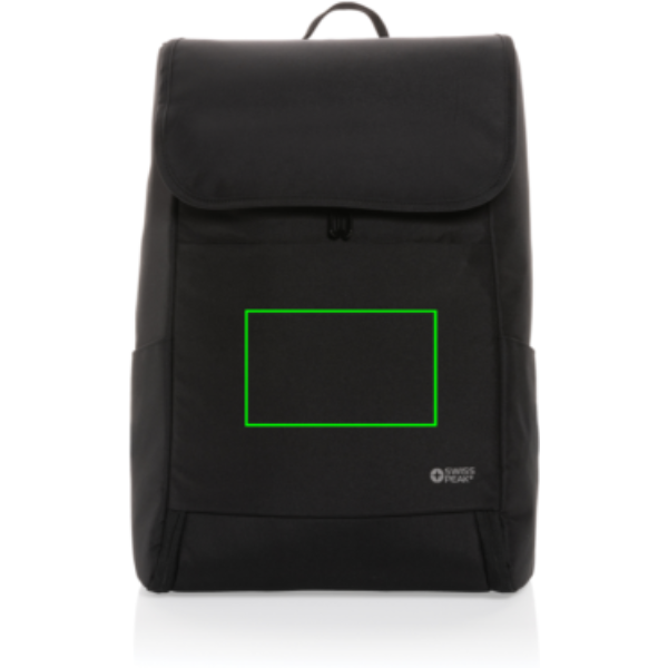 Mochila personalizada Swiss Peak Fern AWARE RPET con cremallera integral de 15" - Mochilas personalizadas - Regalo Promocional Personalizado - Tecnica Transferencia digital - Zona parte frontal en medio