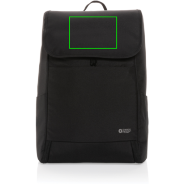 Mochila personalizada Swiss Peak Fern AWARE RPET con cremallera integral de 15" - Mochilas personalizadas - Regalo Promocional Personalizado - Tecnica Transferencia digital - Zona parte frontal/alta del artículo