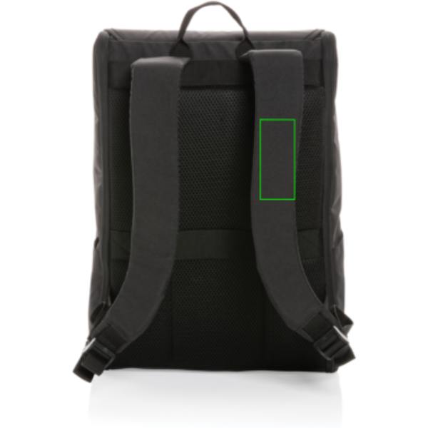 Mochila personalizada Swiss Peak Fern AWARE RPET con cremallera integral de 15" - Mochilas personalizadas - Regalo Promocional Personalizado - Tecnica Transferencia digital - Zona asa izquierda