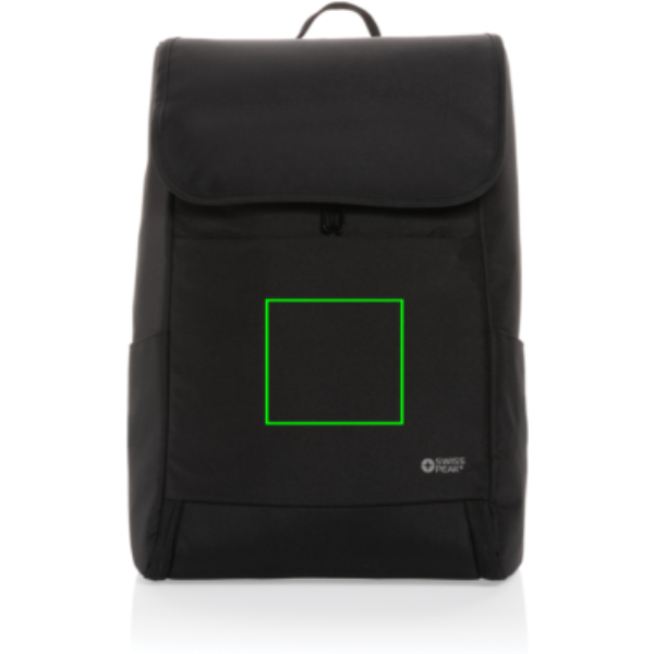 Mochila personalizada Swiss Peak Fern AWARE RPET con cremallera integral de 15" - Mochilas personalizadas - Regalo Promocional Personalizado - Tecnica Bordado - Zona parte frontal en medio
