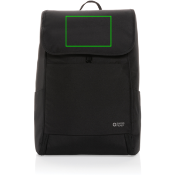 Mochila personalizada Swiss Peak Fern AWARE RPET con cremallera integral de 15" - Mochilas personalizadas - Regalo Promocional Personalizado - Tecnica Serigrafía por Transferencia - Zona parte frontal/alta del artículo