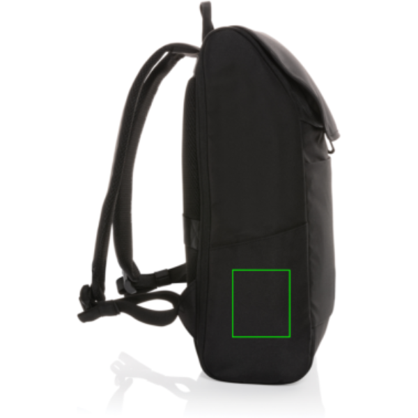 Mochila personalizada Swiss Peak Fern AWARE RPET con cremallera integral de 15" - Mochilas personalizadas - Regalo Promocional Personalizado - Tecnica Serigrafía por Transferencia - Zona lado izquierdo del artículo
