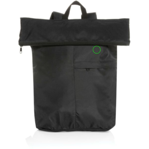 Mochila Dilon plegable ligera AWARE™ RPET - Mochilas personalizadas - Mochilas corporativas personalizadas - Tecnica Bordado - Zona parte derecha arriba