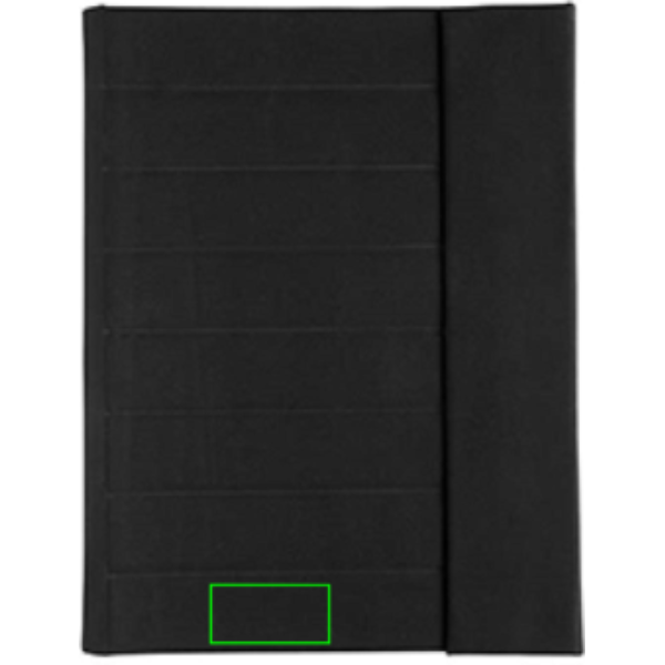 Cartera Impact Aware™ A4 con cierre magnético - Portadocumentos personalizados - Mochilas corporativas personalizadas - Tecnica Etiqueta PU Baltimore negra - Zona parte frontal y baja del artículo