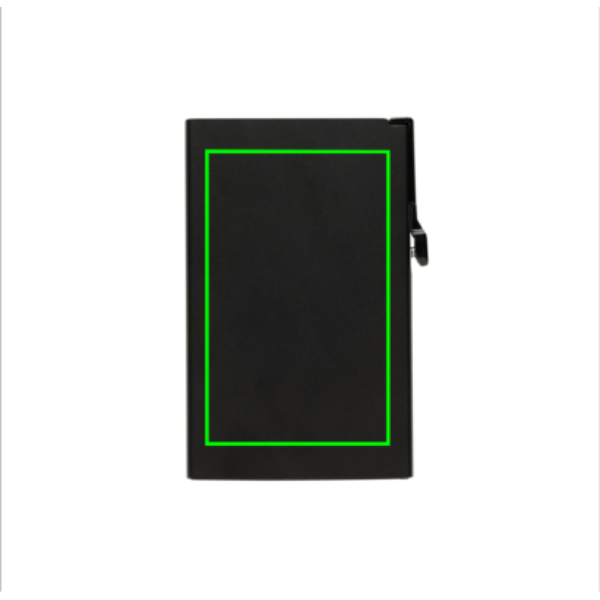 Tarjetero magnético RFID de aluminio para teléfono - Tarjeteros y carteras personalizados - Mochilas corporativas personalizadas - Tecnica Grabado a láser - Zona parte trasera