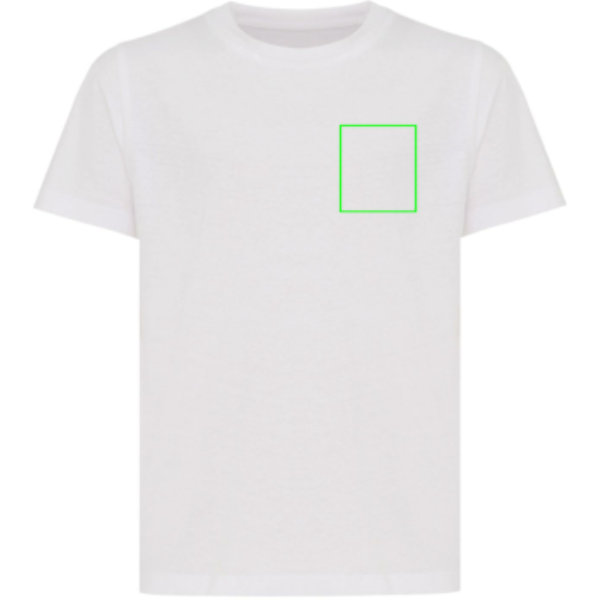 pecho izquierda - Camiseta infantil personalizada Iqoniq Koli de algodón reciclado - Regalo Promocional Personalizado