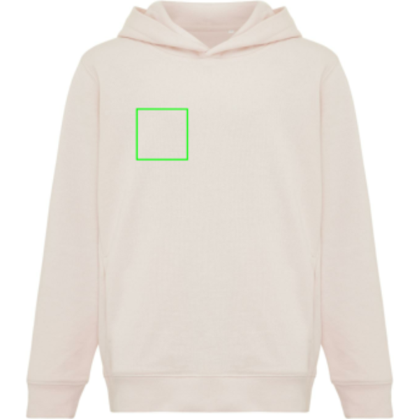 pecho derecho - Sudadera personalizada Iqoniq Yengo de algodón reciclado niños con capucha - Regalo Promocional Personalizado