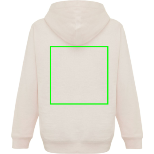 parte trasera - Sudadera personalizada Iqoniq Yengo de algodón reciclado niños con capucha - Regalo Promocional Personalizado