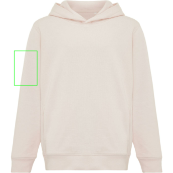manga derecha - Sudadera personalizada Iqoniq Yengo de algodón reciclado niños con capucha - Regalo Promocional Personalizado