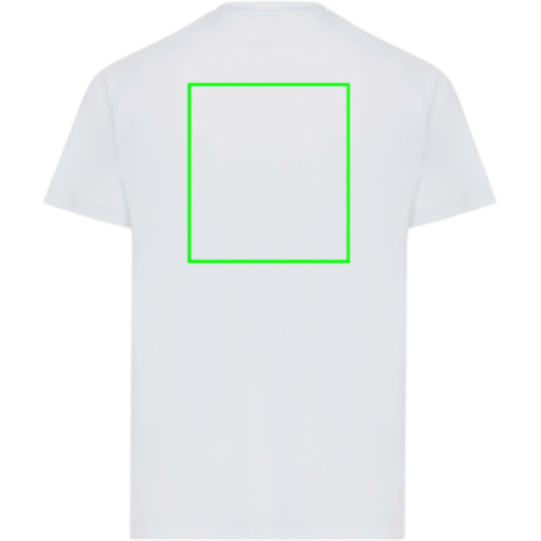 parte trasera - Camiseta personalizada Iqoniq Tikal de poliéster reciclado secado rápido - Regalo Promocional Personalizado