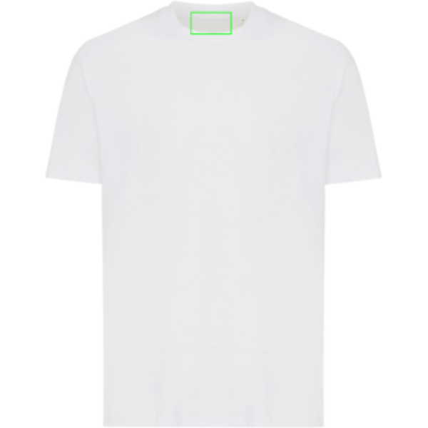 En el cuello - Camiseta personalizada Iqoniq Sierra de algodón reciclado ligero - Regalo Promocional Personalizado