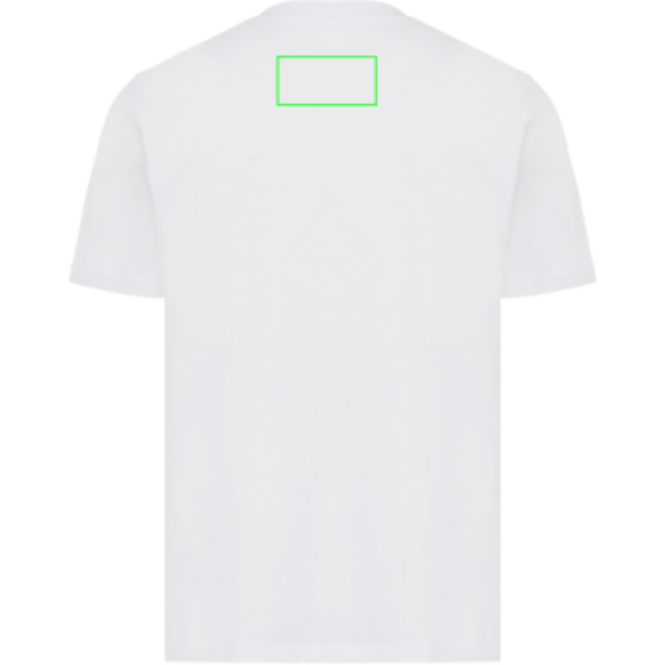 parte trasera y alta del artículo - Camiseta personalizada Iqoniq Sierra de algodón reciclado ligero - Regalo Promocional Personalizado