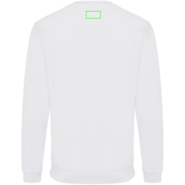parte trasera y alta del artículo - Suéter personalizado Zion Iqoniq de algodón reciclado cuello redondo - Regalo Promocional Personalizado