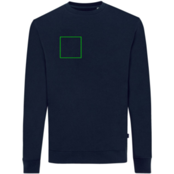 Suéter personalizado Zion Iqoniq de algodón reciclado cuello redondo - Sudaderas personalizadas - Regalo Promocional Personalizado - Tecnica Transferencia digital - Zona pecho derecho