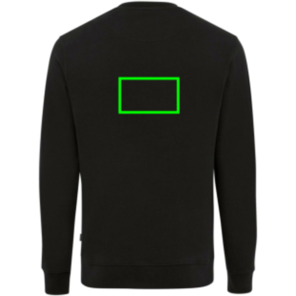 Suéter personalizado Zion Iqoniq de algodón reciclado cuello redondo - Sudaderas personalizadas - Regalo Promocional Personalizado - Tecnica Bordado - Zona parte trasera